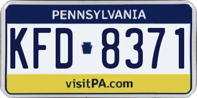 PA license plate KFD8371