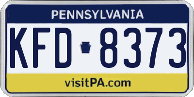 PA license plate KFD8373
