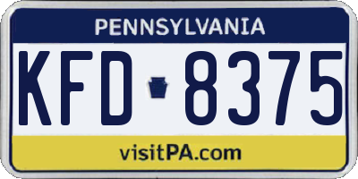 PA license plate KFD8375