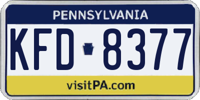 PA license plate KFD8377