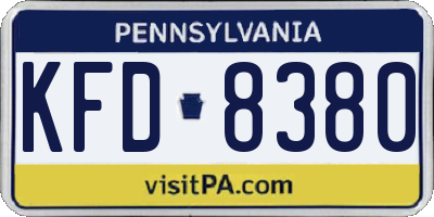 PA license plate KFD8380
