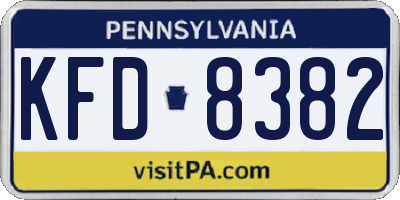 PA license plate KFD8382