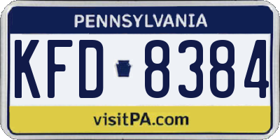 PA license plate KFD8384