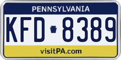 PA license plate KFD8389