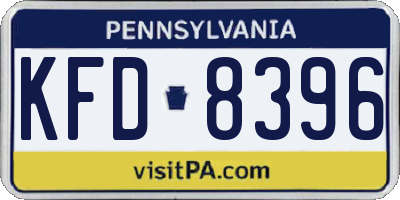 PA license plate KFD8396