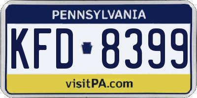 PA license plate KFD8399