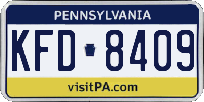 PA license plate KFD8409