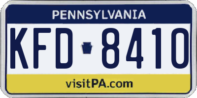 PA license plate KFD8410