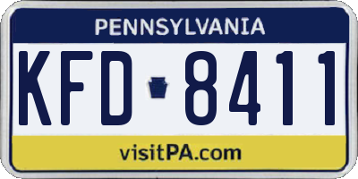 PA license plate KFD8411