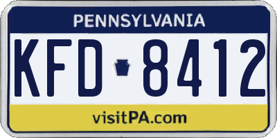 PA license plate KFD8412