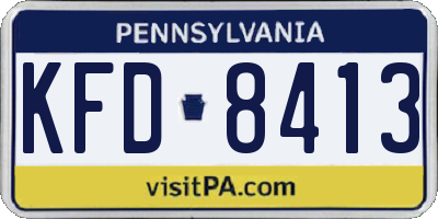 PA license plate KFD8413
