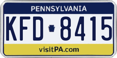 PA license plate KFD8415