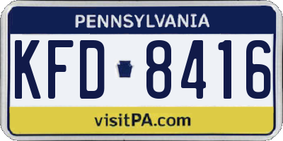 PA license plate KFD8416
