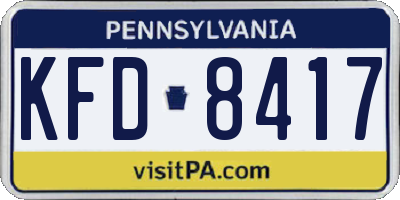 PA license plate KFD8417