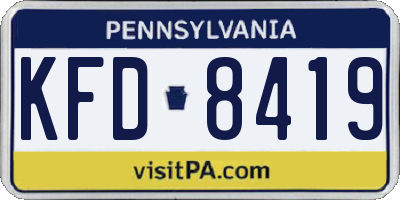 PA license plate KFD8419
