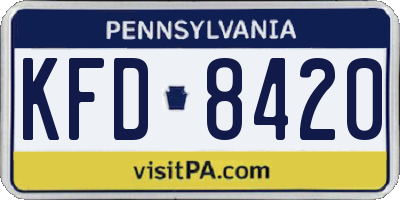 PA license plate KFD8420