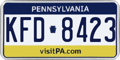 PA license plate KFD8423