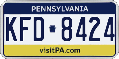 PA license plate KFD8424