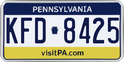 PA license plate KFD8425