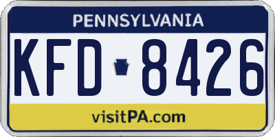 PA license plate KFD8426