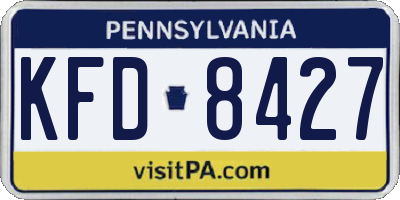 PA license plate KFD8427
