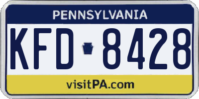 PA license plate KFD8428