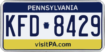 PA license plate KFD8429
