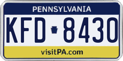PA license plate KFD8430