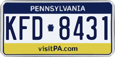 PA license plate KFD8431
