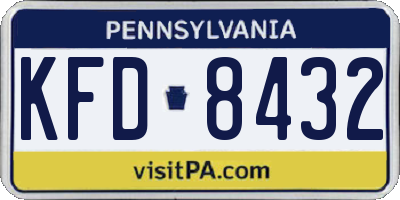 PA license plate KFD8432