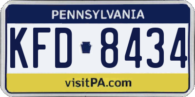 PA license plate KFD8434