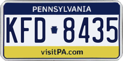 PA license plate KFD8435