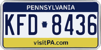 PA license plate KFD8436