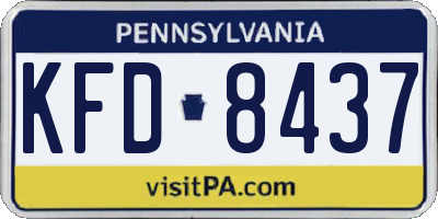 PA license plate KFD8437