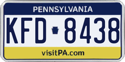 PA license plate KFD8438