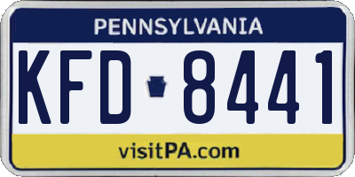 PA license plate KFD8441