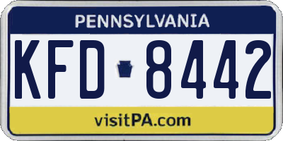 PA license plate KFD8442