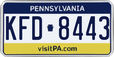 PA license plate KFD8443