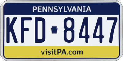 PA license plate KFD8447