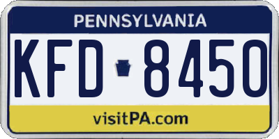 PA license plate KFD8450