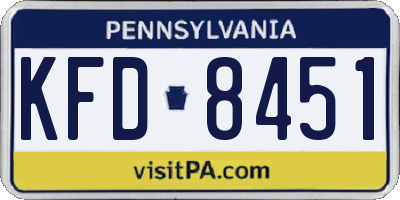 PA license plate KFD8451