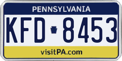 PA license plate KFD8453