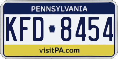 PA license plate KFD8454