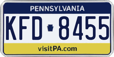 PA license plate KFD8455