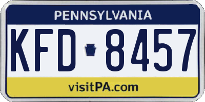PA license plate KFD8457