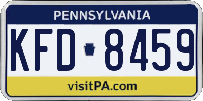 PA license plate KFD8459