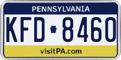 PA license plate KFD8460