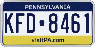 PA license plate KFD8461