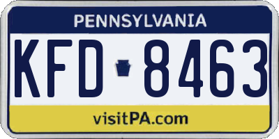 PA license plate KFD8463
