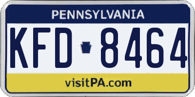 PA license plate KFD8464